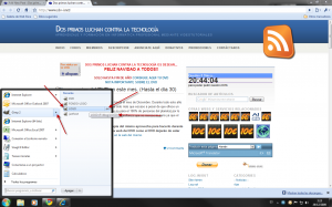 Menú inicio de Windows 7