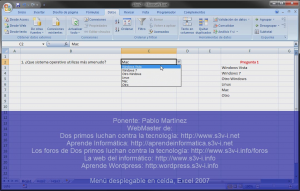 Excel 2007 - Celdas con un menú desplegable