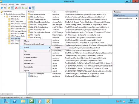 ADSi Edit - Crear contenedor