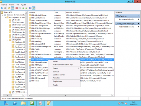 ADSI Edit - Configurar propiedades contenedor
